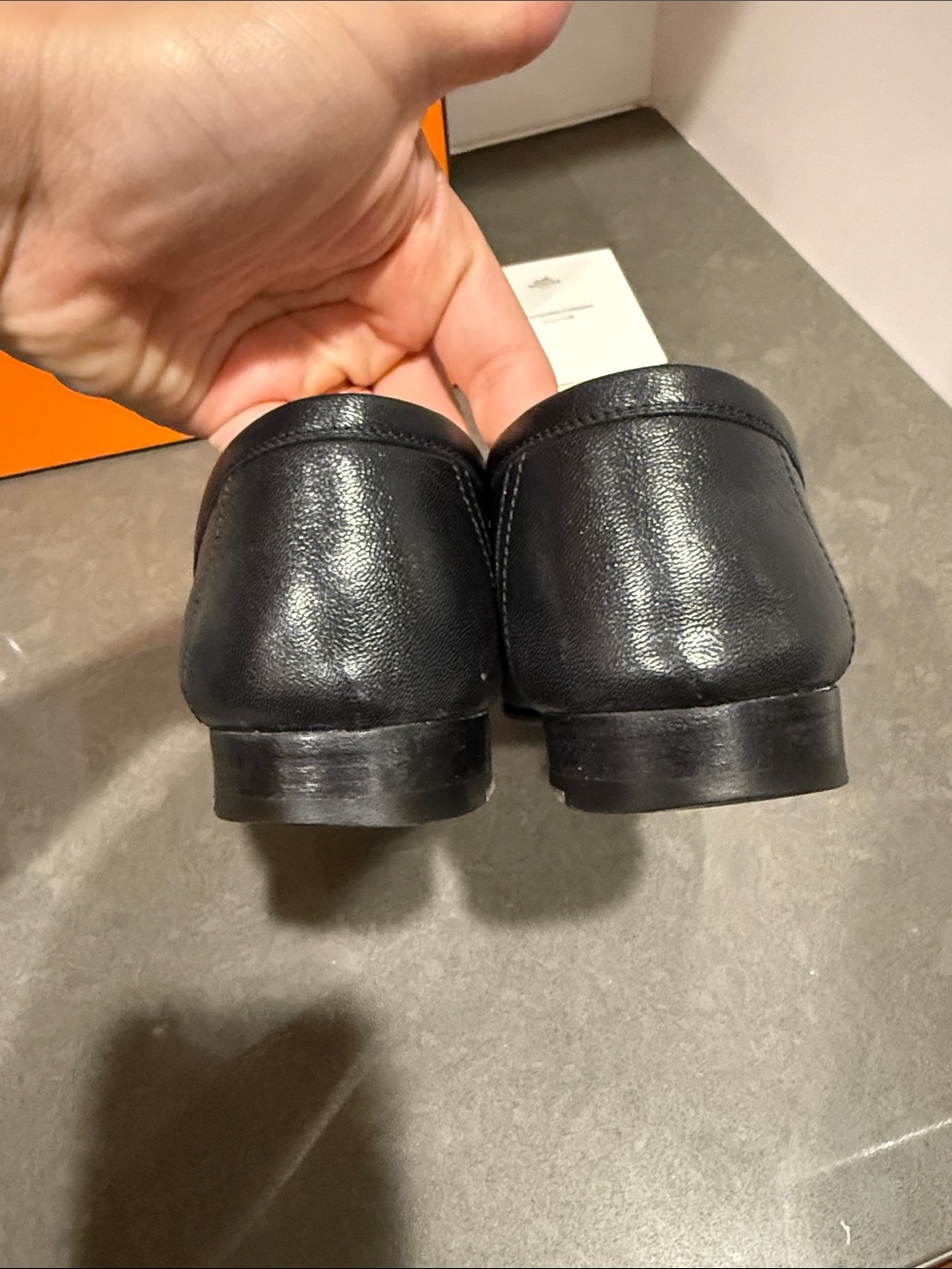 Hermes Paris Loafers Black Silver Hardware Size 37 European - Picture 7 of 9